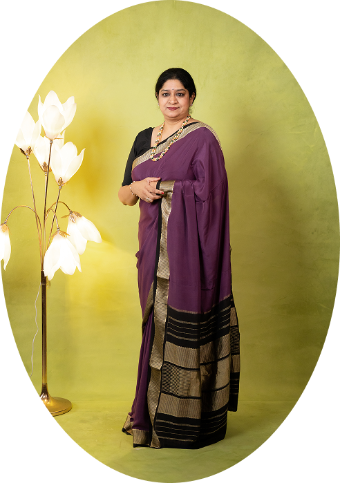 Woman in purple sari